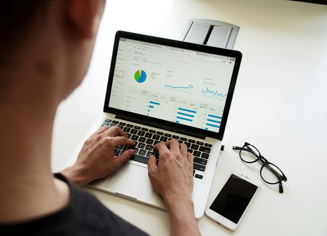 researcher analyzing survey data