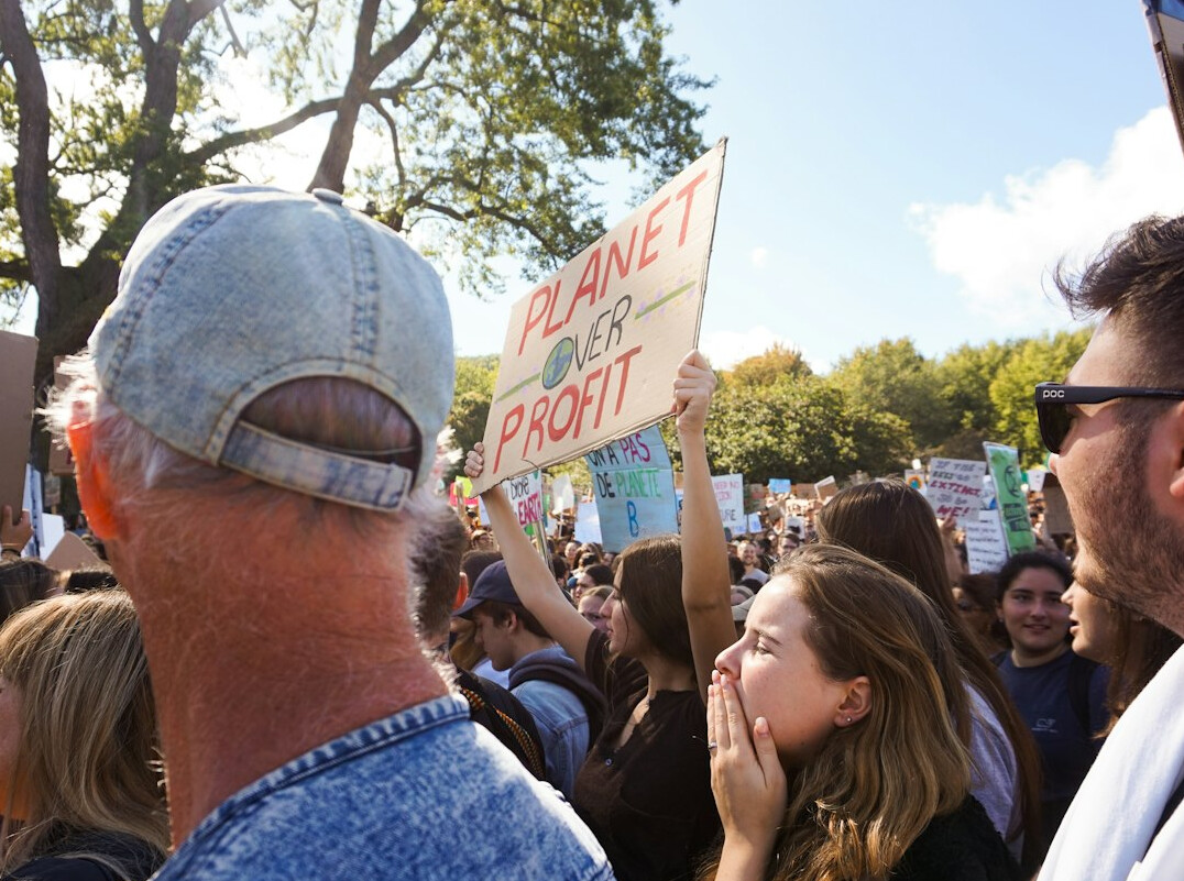 people at climate protest