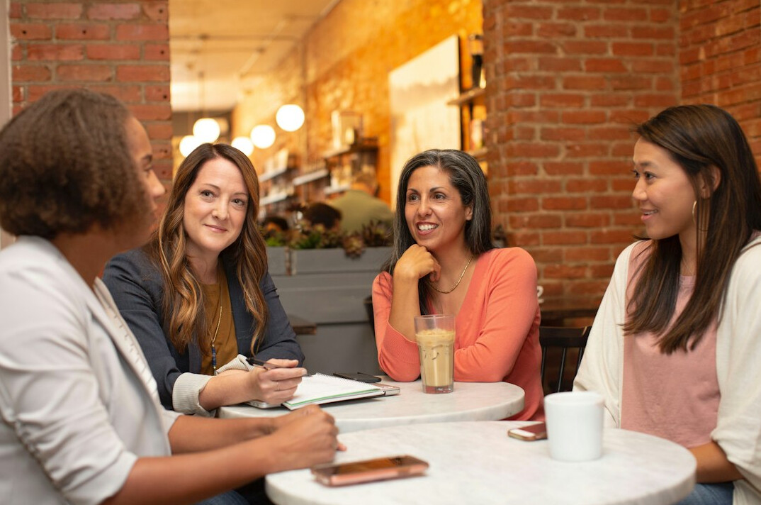 diverse group talking