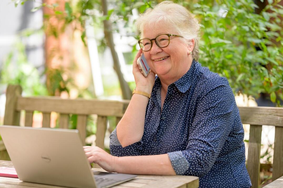 elderly person at work
